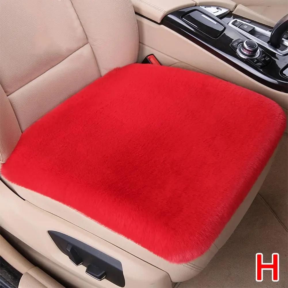 Car Seat Cushion Driver Seat Cushion Winter Warm Fluffy Cover Thick Pad Car Interior Wool Chair Seat Plush Accessories Home Q1R1