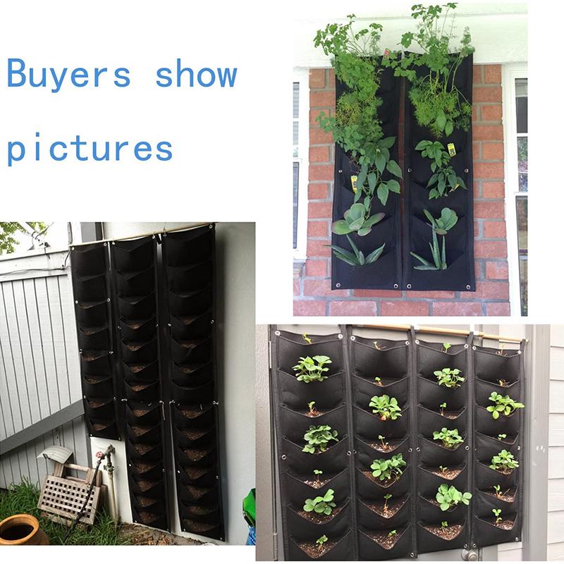 Vertical Hanging Garden Planter Flower Pot Pouch Layout Waterproof Wall Mount Hanging Flowerpot Bag Indoor Outdoor
