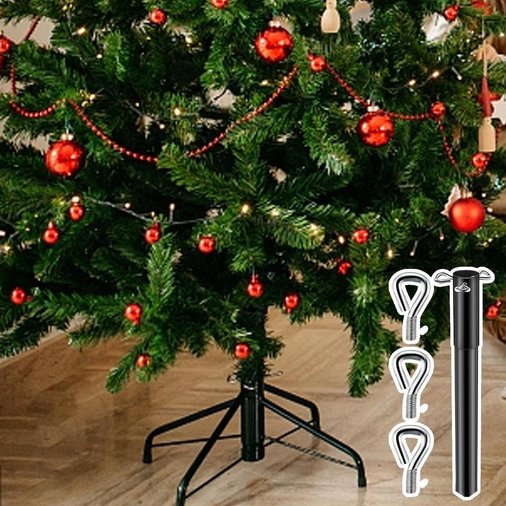 Artificial Tree Height Extender 0.5-1.25 Inch Christmas Tree Base Height Extender With 3 Fixing Screws Metal Extension Pole