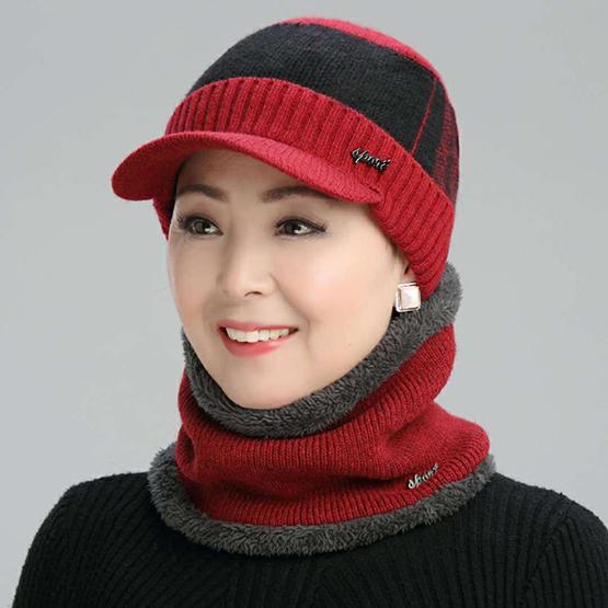 WTEMPO Fur-Lined Warm Winter Stylish Beanie Hats with Woolen Brim Men and Women Large Size Casual Plush Windproof Hats