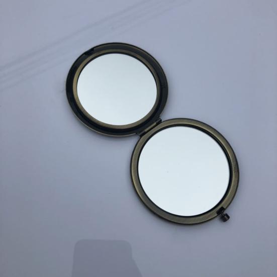 Retro Matte Round Pocket Makeup Mirror Portable Double Sided Folding Magnifier