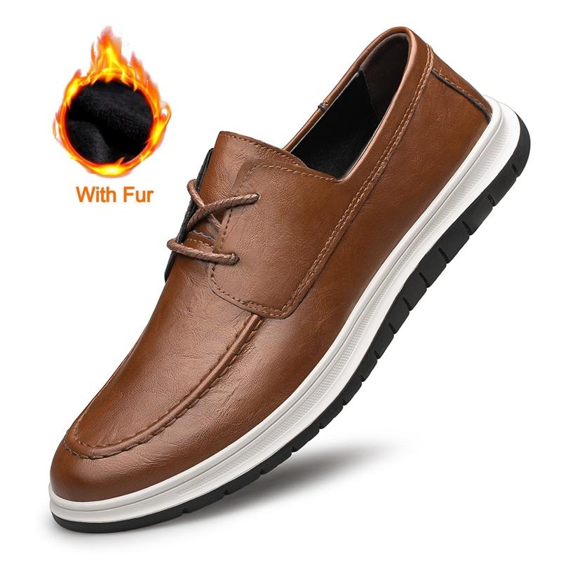 Fashion 2025 New Designer Men Dress Shoes Fashion Casual Leather Outdoor Wedding Work Shoes Genuine Leather Solid Color Platform Shoes