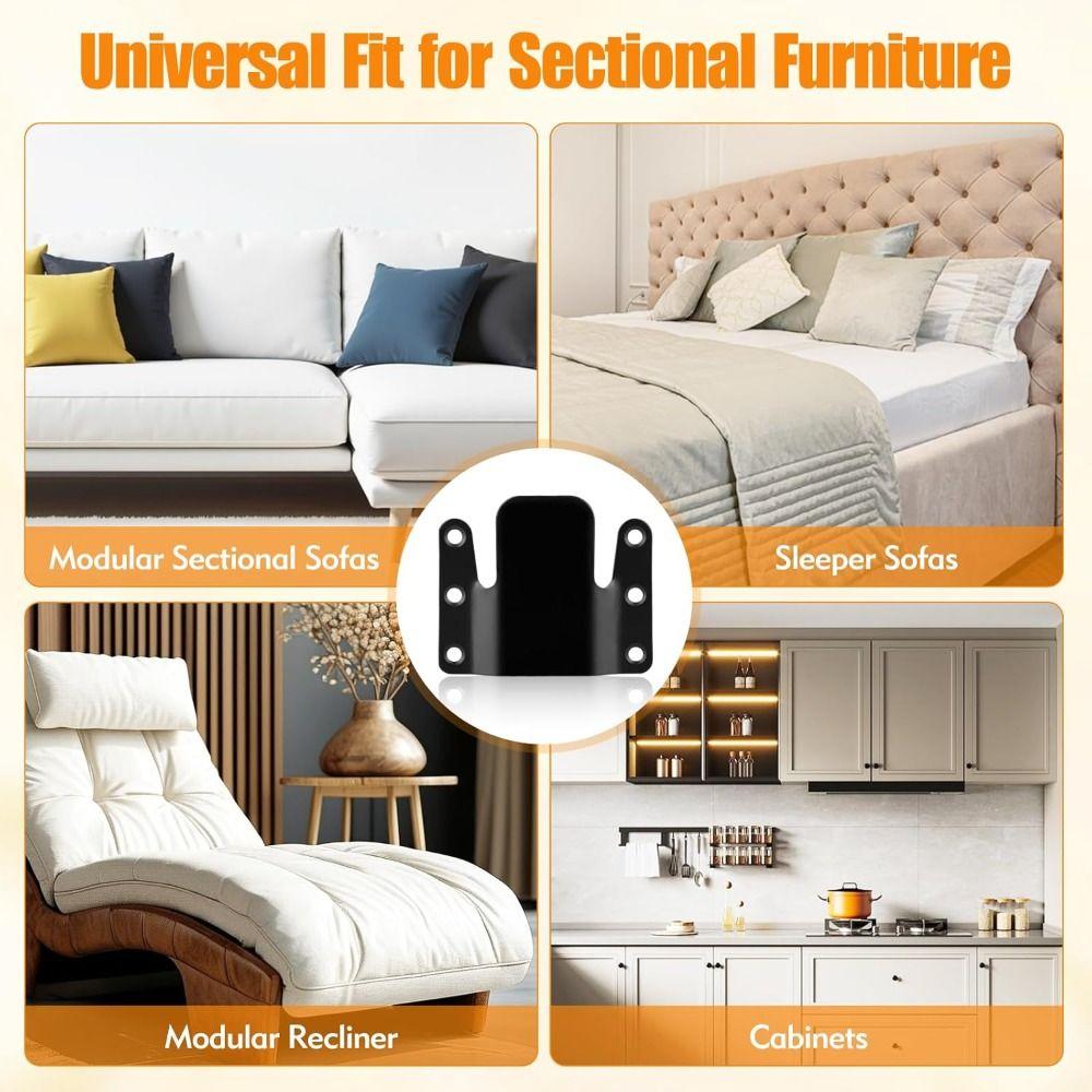 1 pair Adjustable Furniture Connector Bracket Included Screws Interlocking Connectors  Living Room