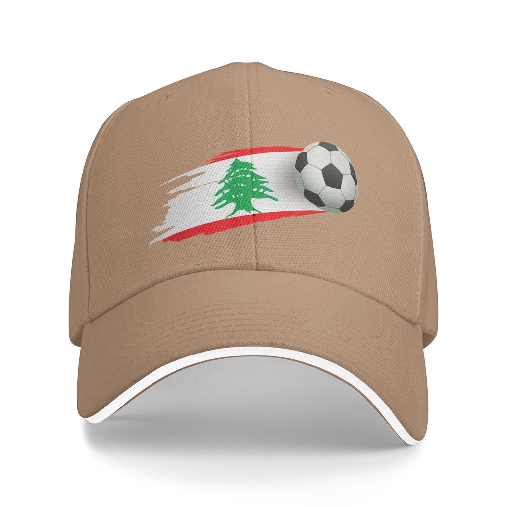 Unisexs Womens Lebanese Soccer Ball Lebanon Flag Outdoor Hat Trucker Baseball Caps Casual Baseball Cap Sunscreen Hats