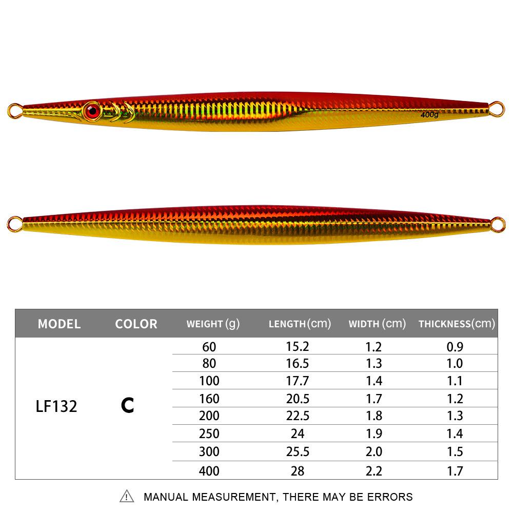 Lure Iron Plate Jig Sea Fishing Long Bar Quick Draw Iron Plate Lead Fish 60-400g Quick Sink Slow Shake Night Glow Iron Plate