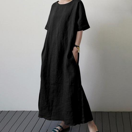 Kvinner Maxikjole Kortermet Pendling Myk Stilig Pustende Kvinner Maxikjole Kvinnelige Klær