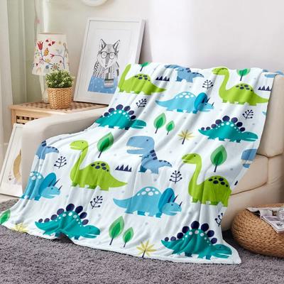 Cute Cartoon Dinosaur Fleece Blanket Bedding Boys S Birthday Gift Bedspread Throw Blankets Fluffy Soft for Bedroom Home Decor#