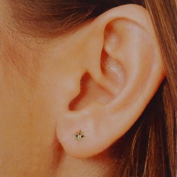 Boucles D'oreilles - LUXENTER - Loi - Argent 925 - Or Rose - Zirconium