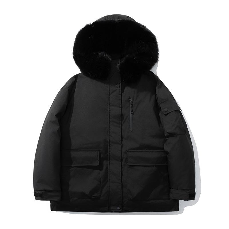 Tooling down cotton cotton jacket women's winter new short hooded big fur collar outdoor pie overcome coat