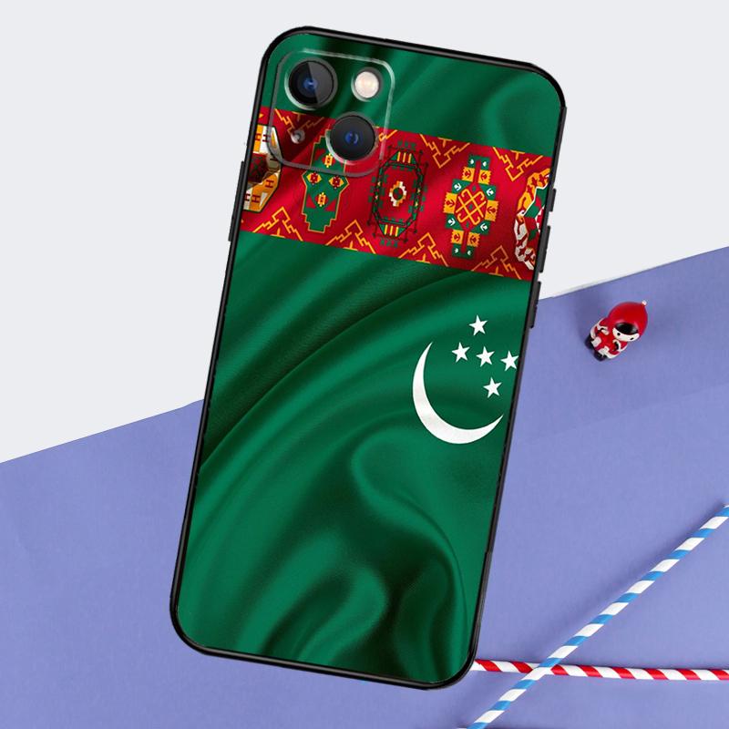 

Turkmenistan Flag Phone Case For iPhone 16 Pro 15 Pro 11 12 13 14 Pro Max Mini XR 16e 15 16 Plus Cover Shell iPhone 14 Plus