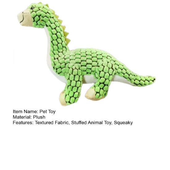 Plush Dinosaur Dog Toy Squeaky Interactive Dog Chew Toy Textured Stuffed Animal for Puppy Teething Medium Large Dogs
