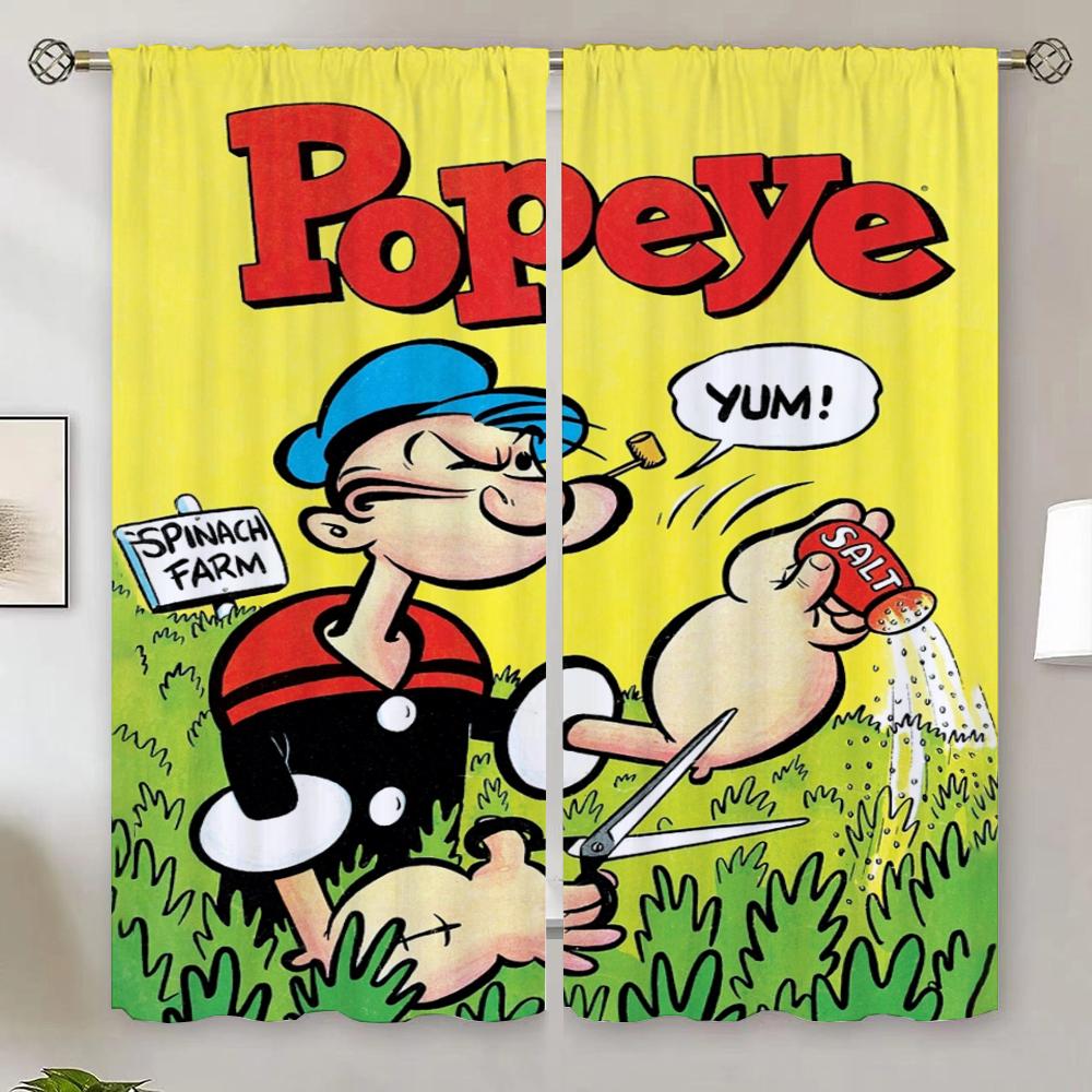 

Bedroom Blackout Curtains for Window Popeye the Sailo Shade Curtain for Children s Room Tentacles Home and Decoration Partition W50xH70cmx2pcs-CL
