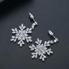 Imitating Pearls Crystal Snowflakes Earrings Silver Zircon Dangle Earrings  New Year