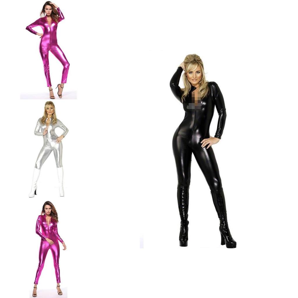 Metallic Sexy Catsuit Stretch Bodysuit With Soft And Comfortable Fabric For Women