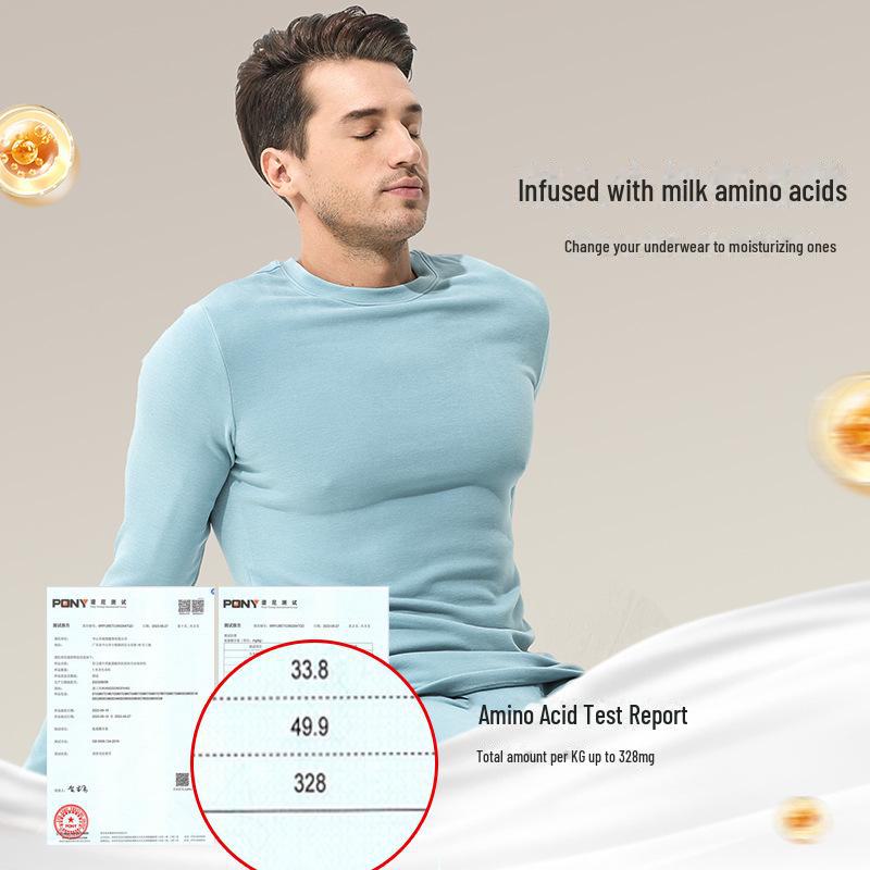 Men's Warm Double-Faced Fleece Tencel Top: Thickened, Velvet, Round-Neck, Solid Color, Perfect for Autumn and Winter.