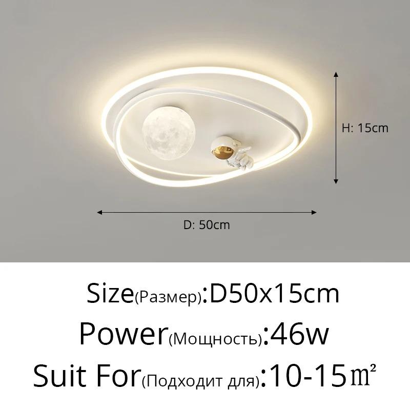 2025 New Round LED Ceiling Light for Children Creative Home Moon Astronaut Light Dreamy Bedroom Girl Kewei Princess Light