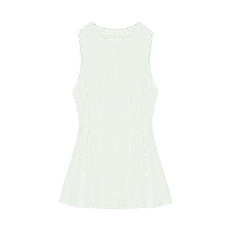 

Elegant Summer Silm White Fancy Dress Bean Green L