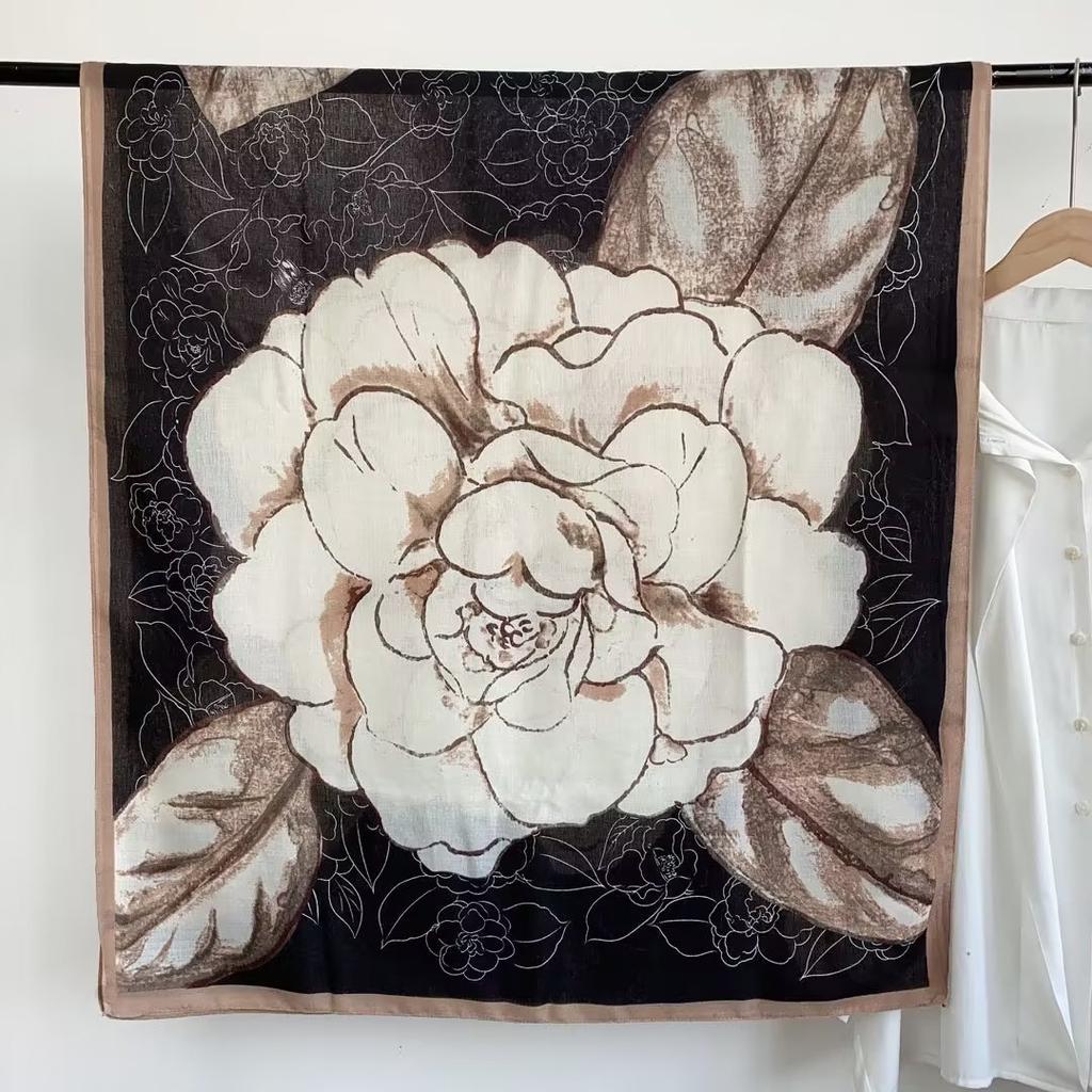 Geometric Chic Satin Scarf - Large, Luxurious Color Block Design - Imitated Silk, Windproof, Versatile Head Wrap & Beach Accessory for Travel Styling