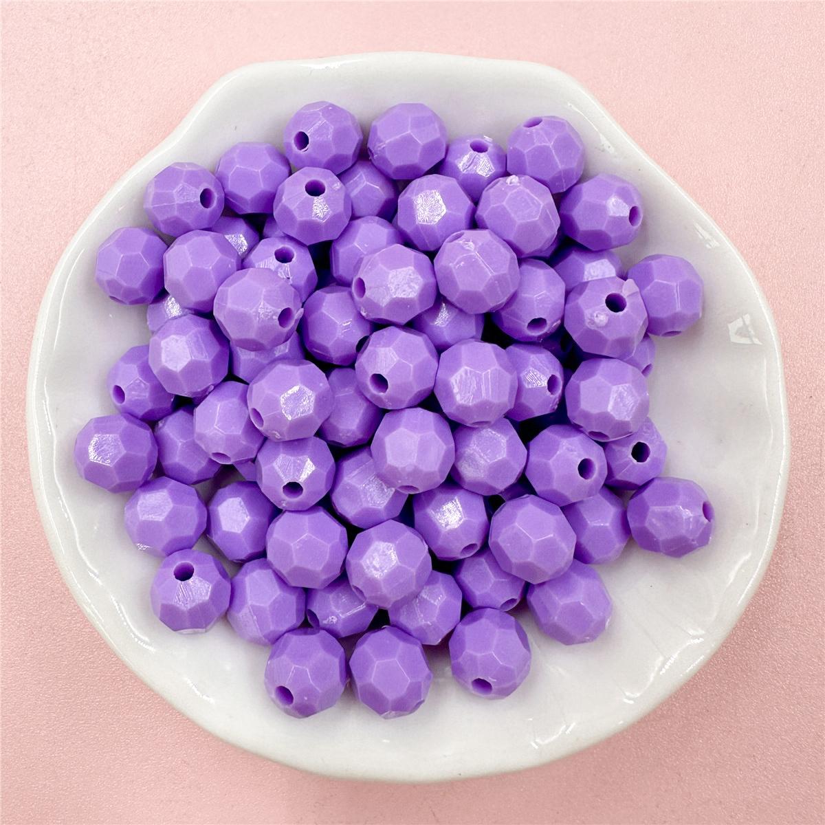 

Высокое качество, браслет с круглыми бусинами, подарочная цепочка для мобильного телефона, аксессуары, сплошной цвет, 50 шт., акриловое детское ожерелье, сумка 7,5*8 мм с несколькими вырезами фиолетовый