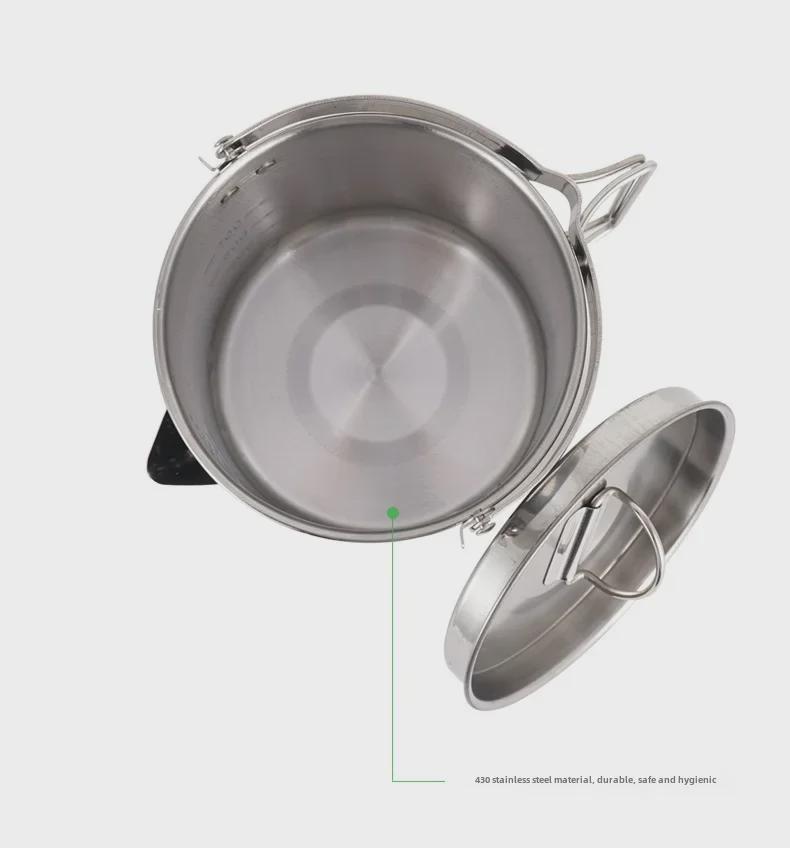 1.2L Outdoor Edelstahlkessel - Tragbare Camping- und Bergsteiger-Teekanne, Hängender Kaffee- und Picknicktopf