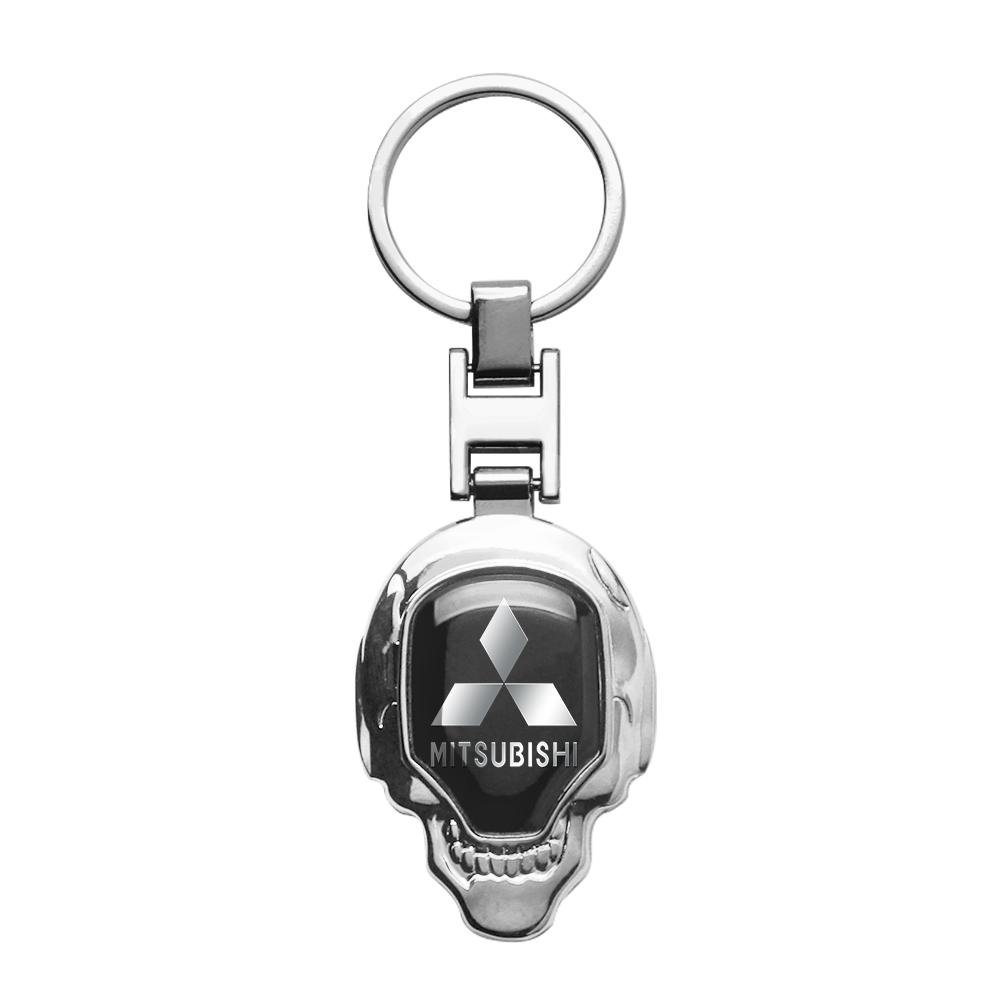 3D Metal Leather Car Styling Emblem Keychain Auto Key Rings for Mitsubishi Lancer 10 Xpander Pajero 4 Montero V73 Evolution Evo