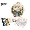 Custom Embroidery Hobby Memorial Kit for Beginners, Pre-Stamped Pattern Starter Needlepoint with Hoop, Threads, Needles Home Decor Gift Set