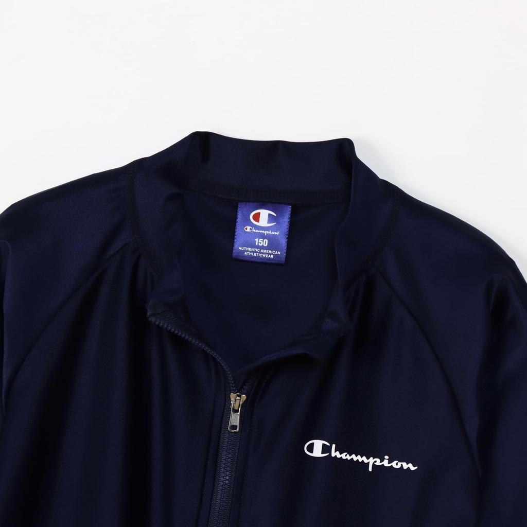 Champion Kids' Long Sleeve Rash Guard with Round Neck, UV Protection, and One-Point Logo, Basic Sports CK-ZS402-370-150