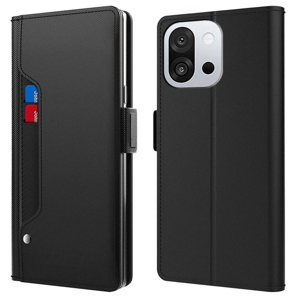 For OnePlus 13T 5G Case Stand PU Leather Phone Cover Card Holder Mirror