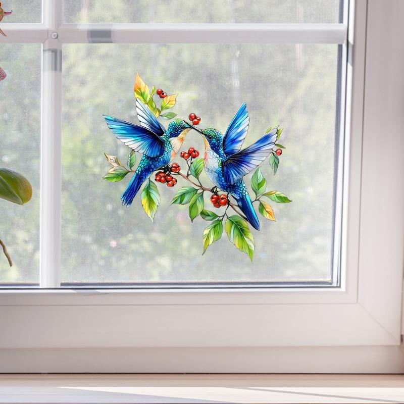 Malovaný pták Domov Balkon Skleněné okno Zkrášlení a Dekorace Elektrostatické UV Samolepky na okno Bez zadního lepidla