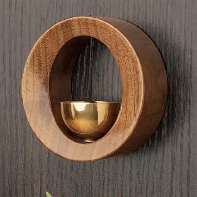 Wood Copper Wind Chime Wooden Wireless Door Bell Entrance Reminder Doorbell Aesthetic Home Decorations Doorbell B Durable