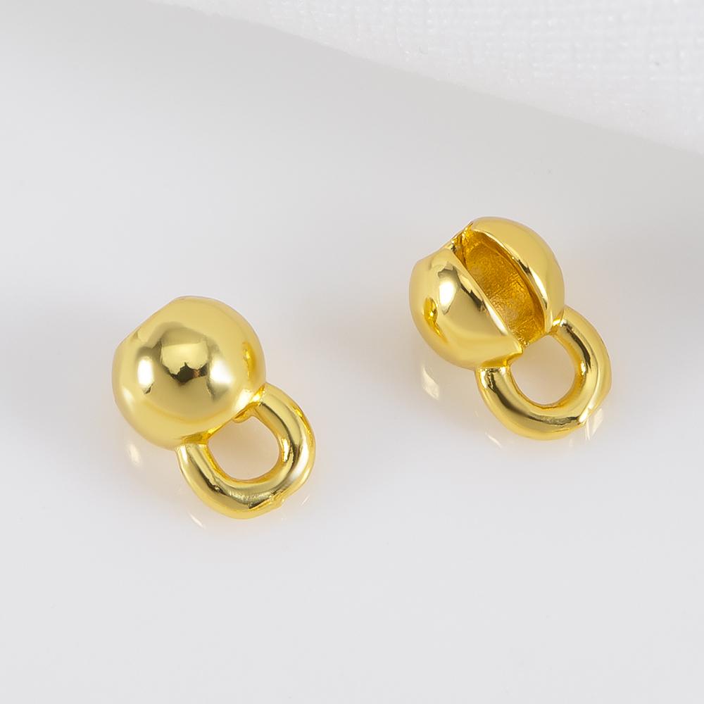 10Pcs 18K Gold Plated Brass Crimp Beads End Caps for Jewelry Making Caps for Bracelet Jewelry Making Supplies DIY Accessories