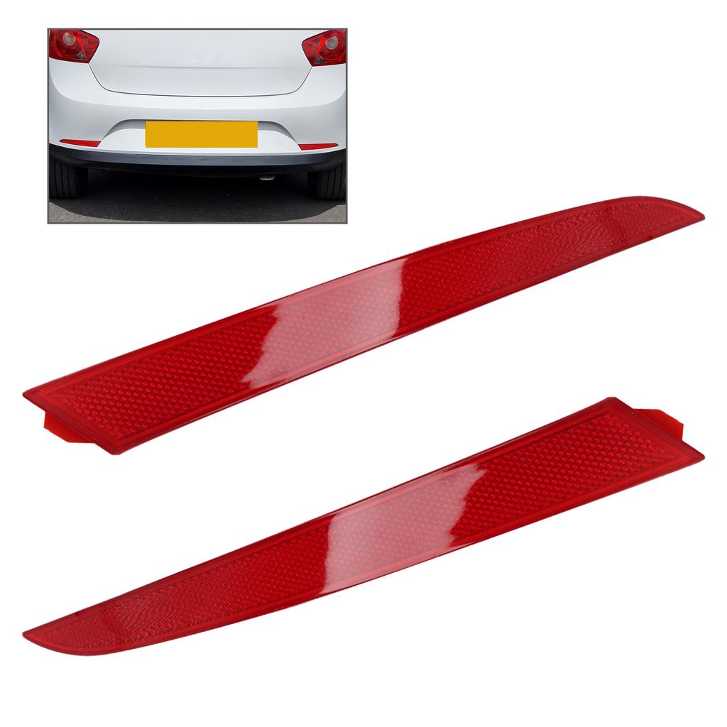 For Seat Ibiza 6J 5-door MK V 2008-2012 Left Side Right Side Rear Bumper Reflector Brake Stop Fog Warning Lamp Red Lens Red L+R