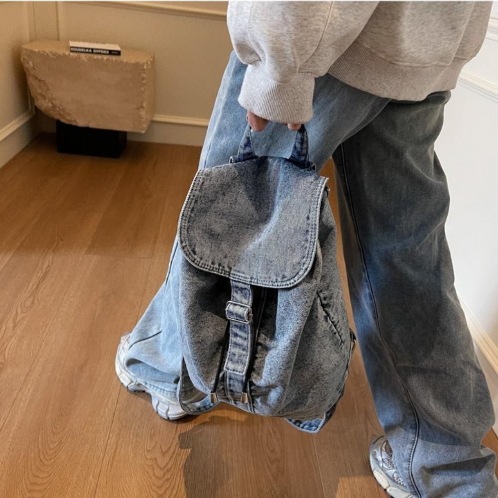 Vintage Cowboy Travel Back Packs Large Capacity Student Schoolbags Denim Backpack for Girls