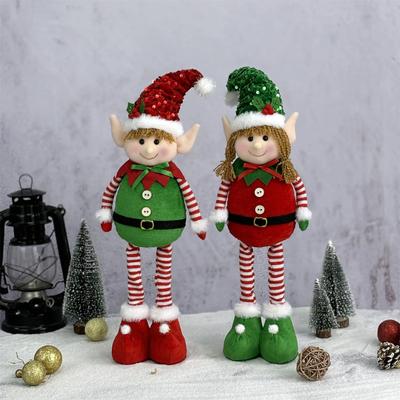 2pcs New Christmas Products Christmas Hanging Leg Elf Telescopic Doll Ornaments Children's Gifts Elf Doll Ornaments