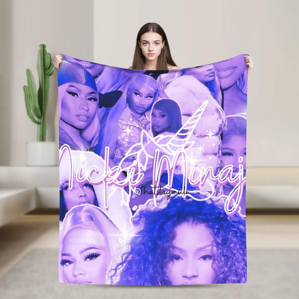 Nicki Minaj Pink Friday 2 Tour  Soft Blanket  Travel Office Plush Throw Blanket Pattern Outdoor Flannel Bedspread Sofa Bed Cover