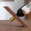 HeMu Portabottiglie di Vino Minimalista in Legno Noce Singolo Portabottiglie da Banco Espositore Decorativo per Vino per Home Bar