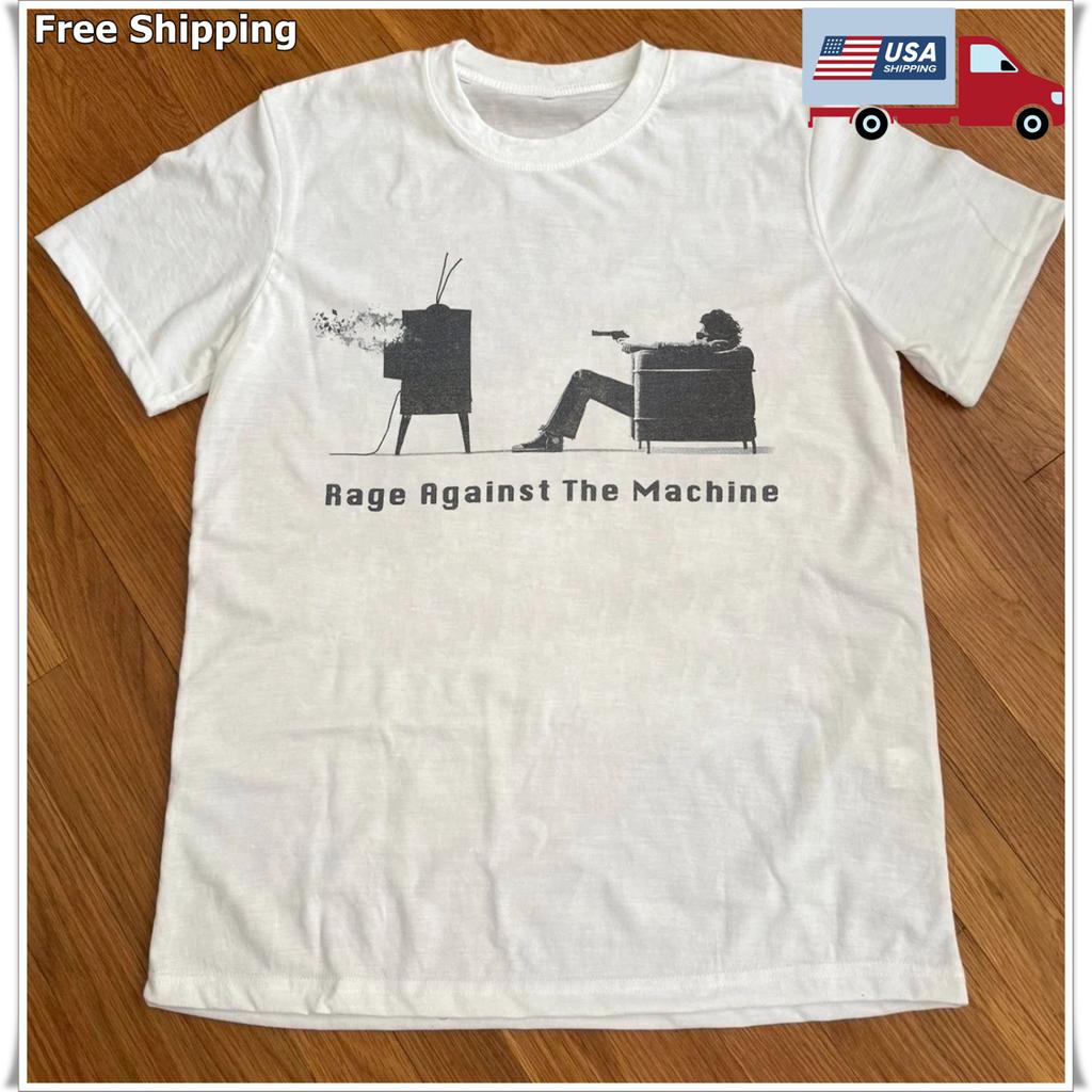 Rage Against the Machine Klassisches Band Unisex Weißes T-Shirt, Größe S-5XL
