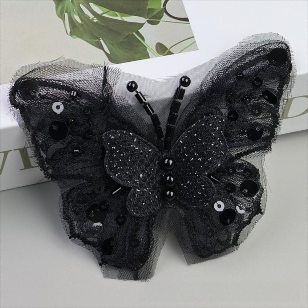 Double-Layered Sequins Butterfly Applique Hand-Sewn DIY Clothes Embellishment  Footwear Enhancement