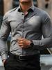 Essential! Men's Long Sleeve Shirt with Thorn Branch Print, Stylish Versatile Casual Wear