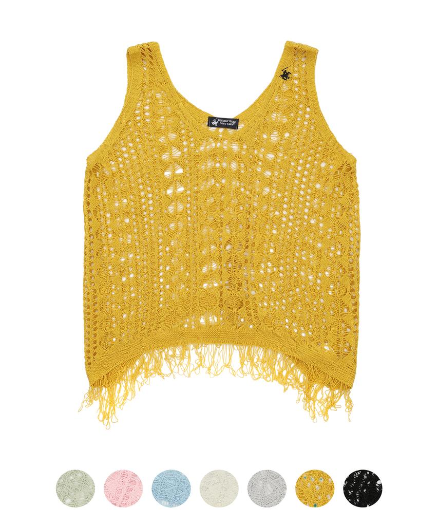 BHPOLOCLUB Women'S Summer Crochet Fringe Knit Vest 7 Colors Tk102