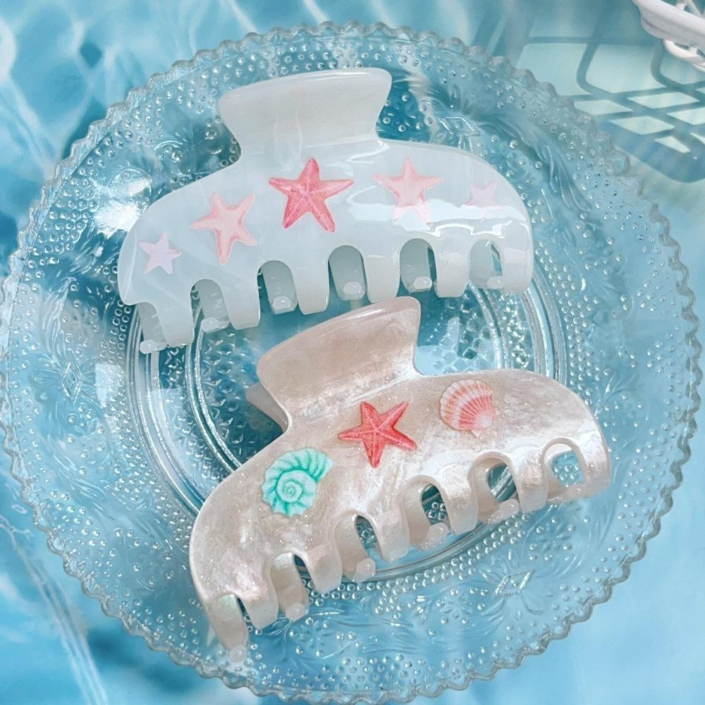 Ocean Starfish Hair Claw Acetate Sea Star Grab Clip Fashion Acetic Acid Hair Clip  Travel