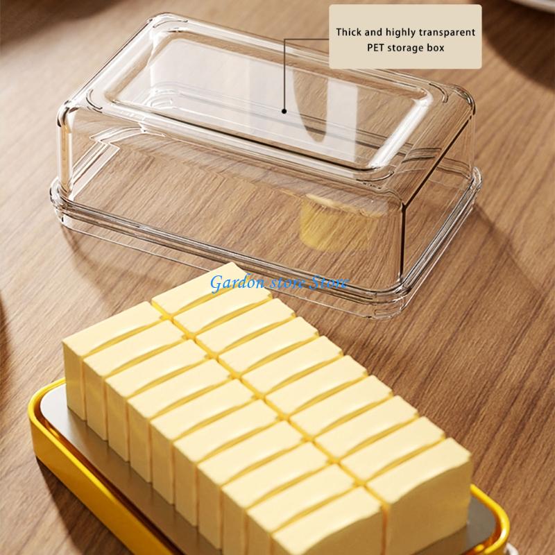 B0KB Airtight Butter Container and Cutter with Lid and Spatula Sealed Container for Kitchen and Refrigerator Organization