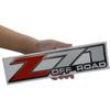 2Pc Z71 Off Road Decals Stickers Emblem Replacement for Silverado Z71 2001-2006 Bed Side 1500 2500 HD (Silver Red)
