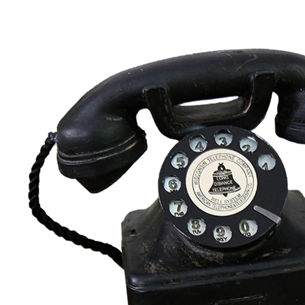 Corded Telephone Old Fashion Landline Model Resin Creative Retro Telephones Rotary Dialing