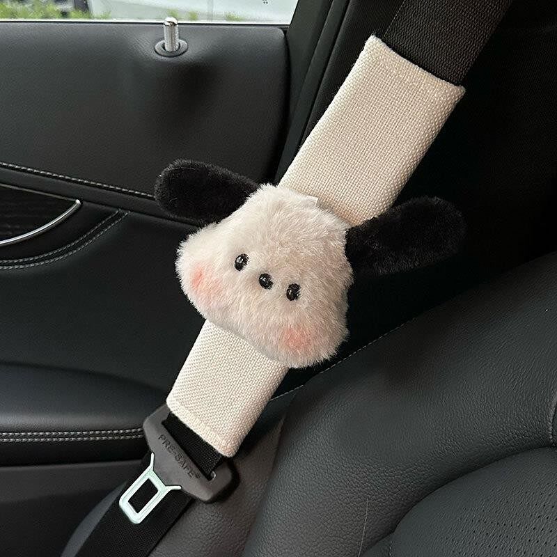 Japan Jzacyd Little Poodle Dog Car Seatbelt Shoulder Pad Cute Car Interior Accessories for Girls New Car Gift