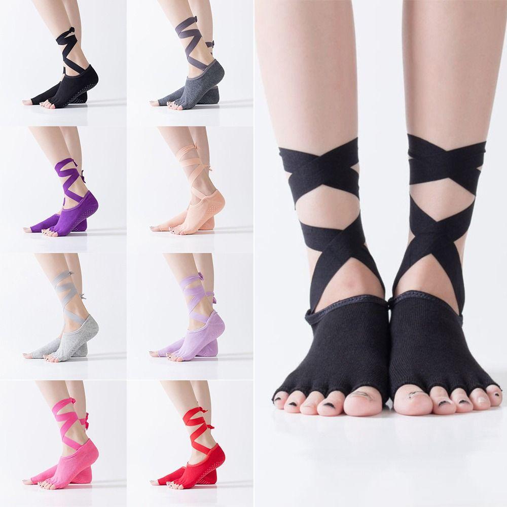 

Breathable Pilates Socks Anti-Slip Sports Socks Comfortable Yoga Socks Ladies чорний