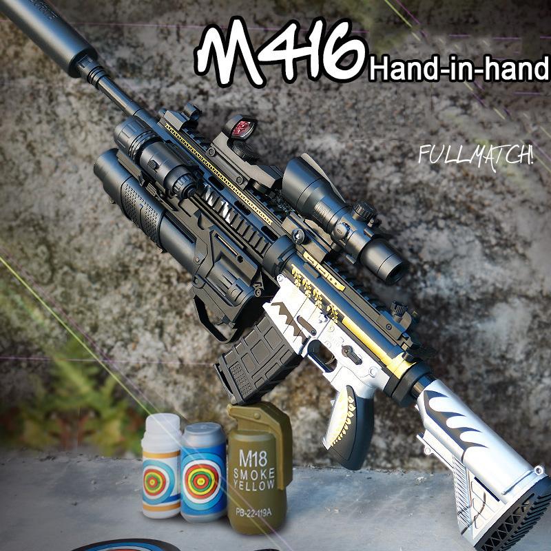 

Burst M416 полностью автоматический игрушечный пистолет с гелевой пулей, ручной, двойной магазин, интерактивная игра для родителей и детей
