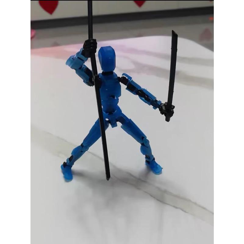 3D Articulated Cool Figures Not Assembled Action Miniatures Set Giant Sword Titan Robot Action Figure DIY Dummy Doll Ornament