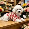 1pc Summer thin rose pet shirt, lazy and breathable outdoor dog clothes, pet clothing