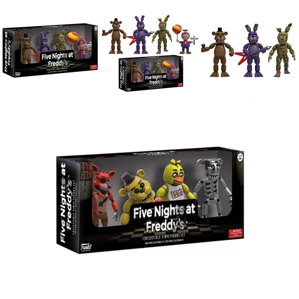 Adorable 4pcs Fnaf Pizza Simulator Action Figures Ideal For Cake Toppers And Ornaments